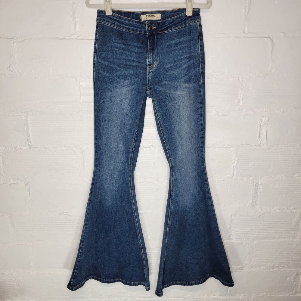 Rock & Roll Denim Women's Size 27 Jeans Bargain Button Bell - Picture 1 of 4